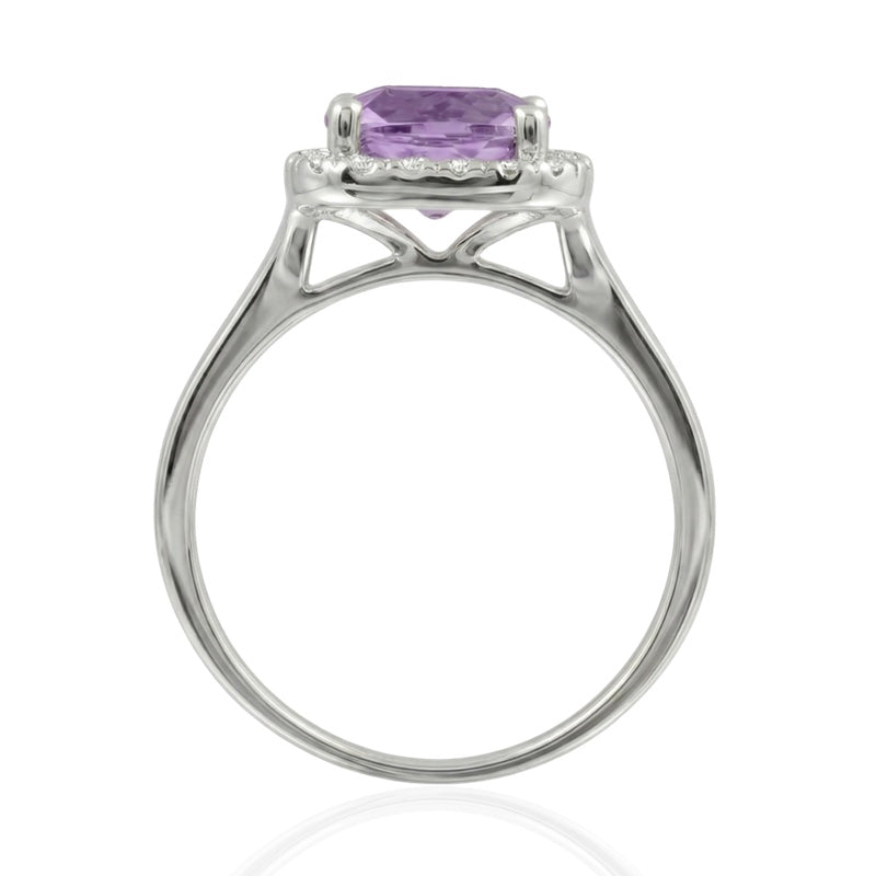 R-43580-AM-W  Diamond & Amethyst Cluster Ring