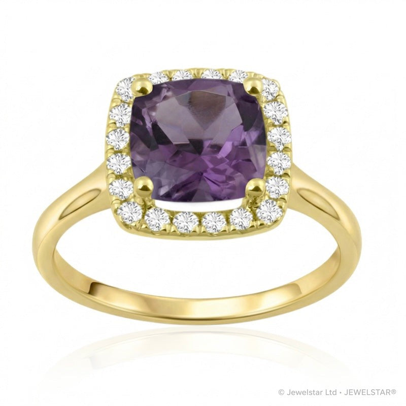 R-43580-AM-Y  Diamond & Amethyst Cluster Ring