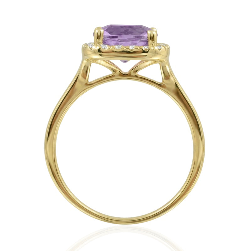 R-43580-AM-Y  Diamond & Amethyst Cluster Ring
