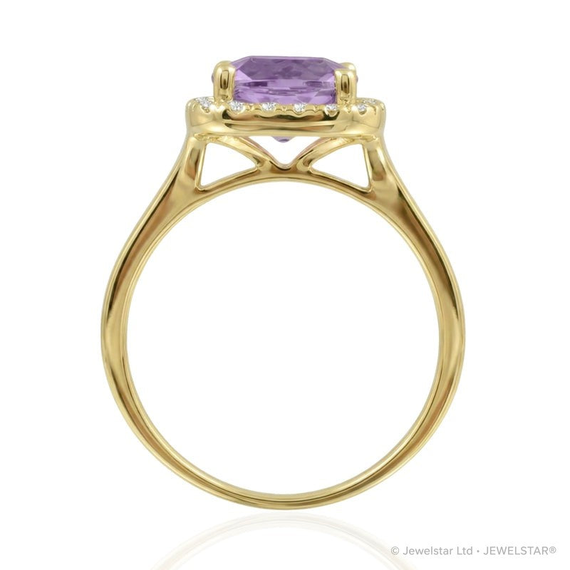 R-43580-AM-Y  Diamond & Amethyst Cluster Ring