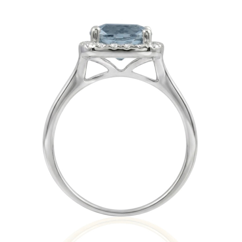 R-43580-BT-W  Diamond & Blue Topaz Cluster Ring
