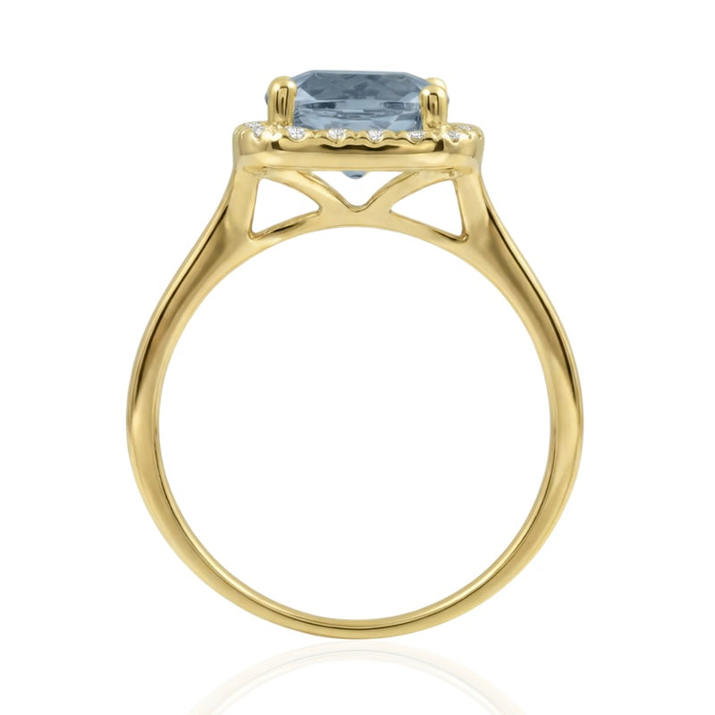 R-43580-BT-Y  Diamond & Blue Topaz Cluster Ring