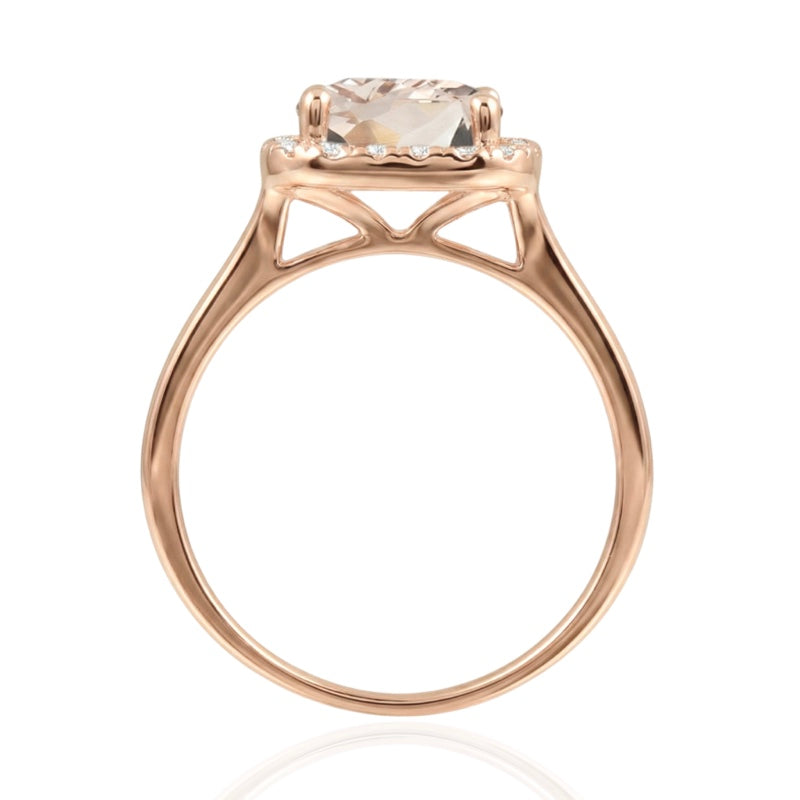 R-43580-MG-R  Diamond & Morganite Cluster Ring