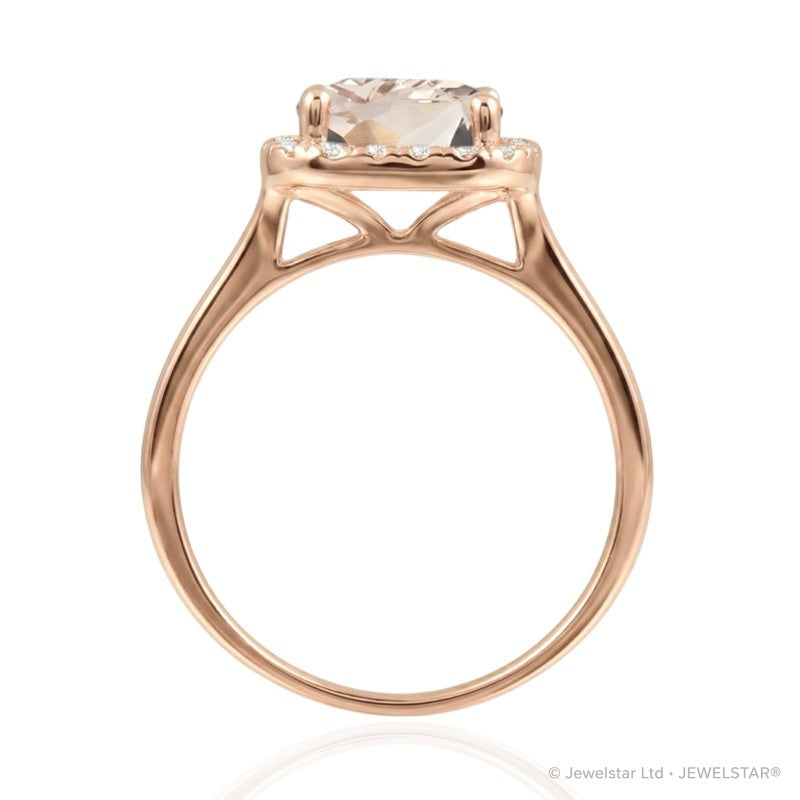R-43580-MG-R  Diamond & Morganite Cluster Ring