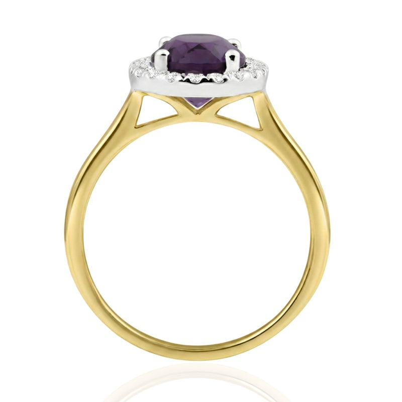 R-43581-AM-Y  Diamond & Amethyst Cluster Ring