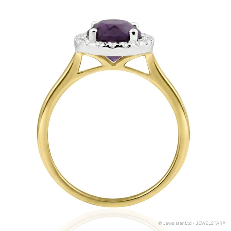 R-43581-AM-Y  Diamond & Amethyst Cluster Ring