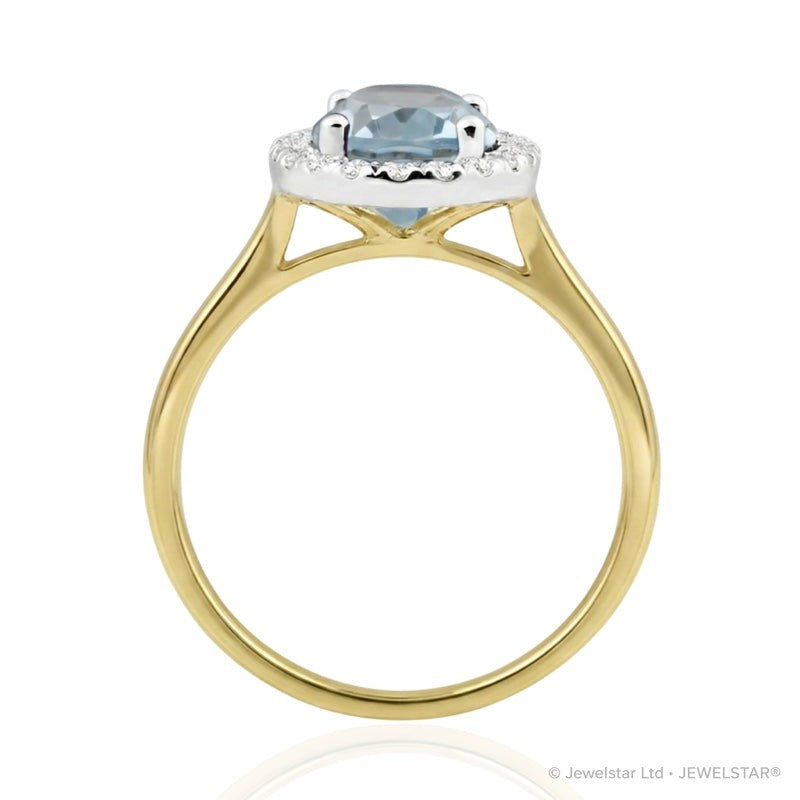 R-43581-BT-Y  Diamond & Blue Topaz Cluster Ring