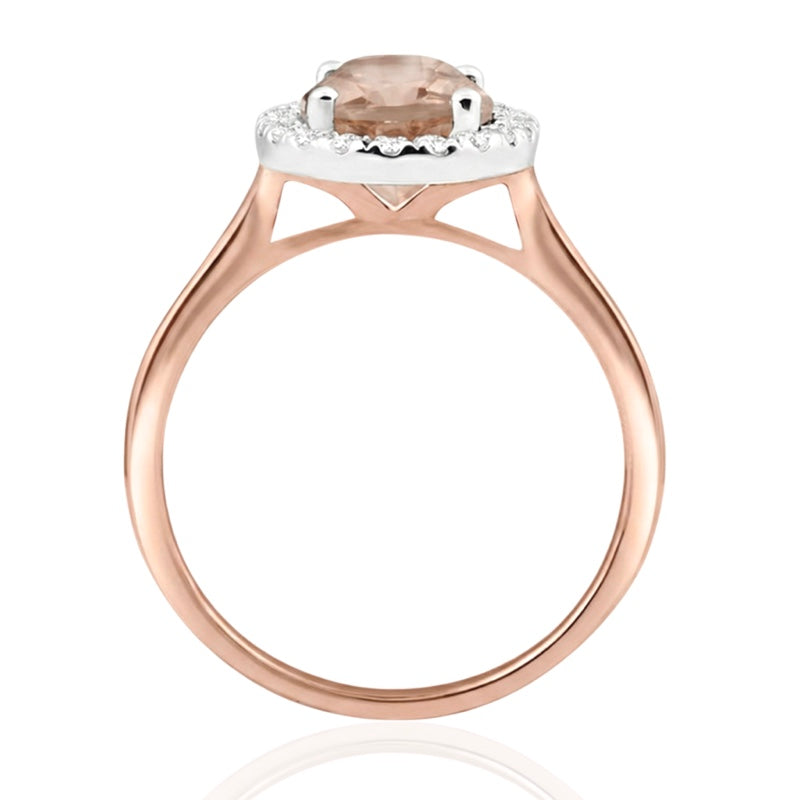 R-43581-MG-R  Diamond & Morganite Cluster Ring