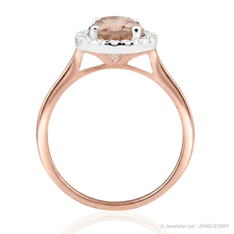 R-43581-MG-R  Diamond & Morganite Cluster Ring