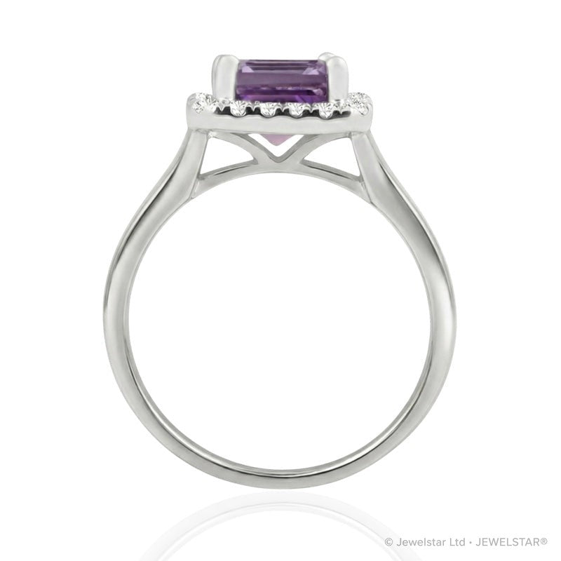 R-43582-AM-W  Diamond & Amethyst Cluster Ring