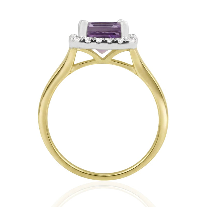 R-43582-AM-Y  Diamond & Amethyst Cluster Ring