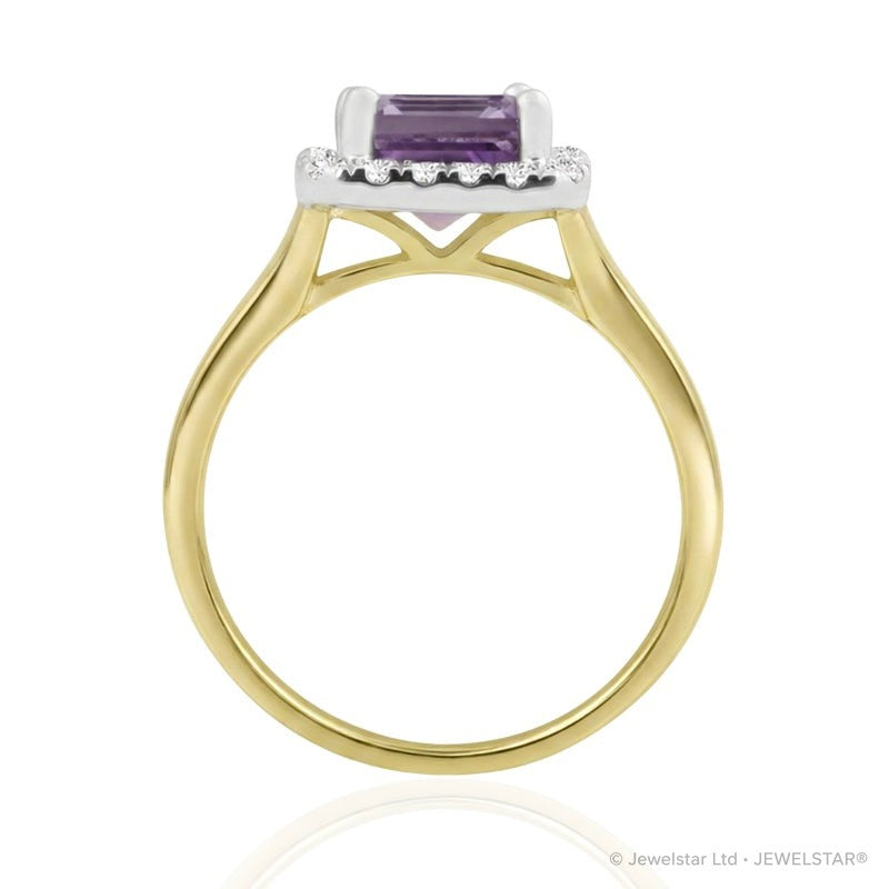 R-43582-AM-Y  Diamond & Amethyst Cluster Ring