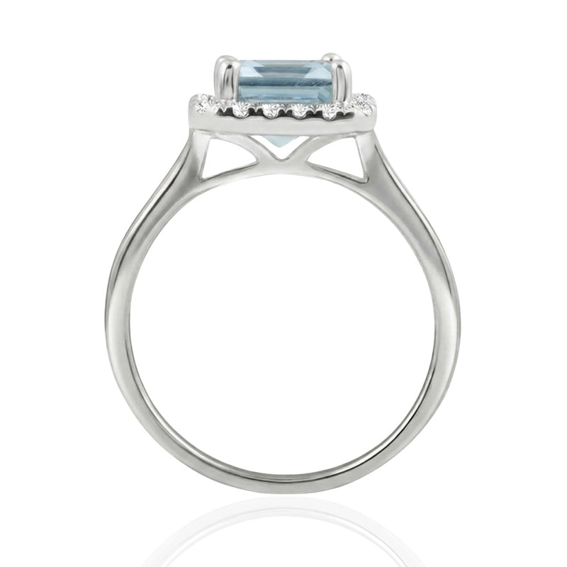 R-43582-BT-W  Diamond & Blue Topaz Cluster Ring