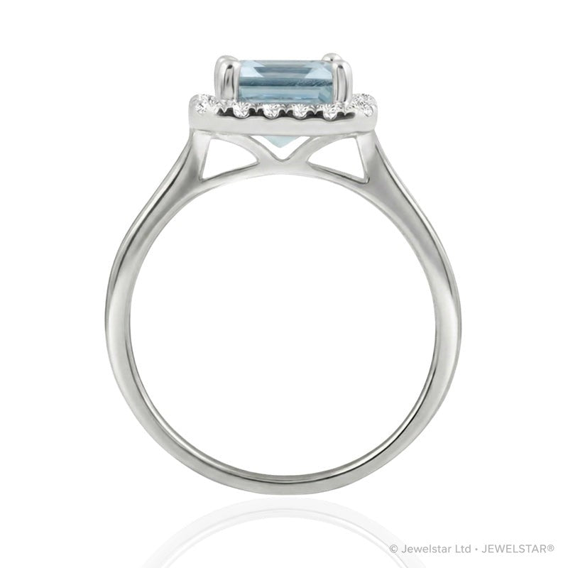R-43582-BT-W  Diamond & Blue Topaz Cluster Ring