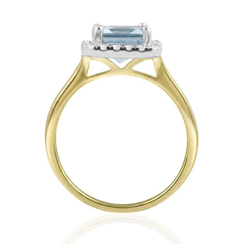 R-43582-BT-Y  Diamond & Blue Topaz Cluster Ring