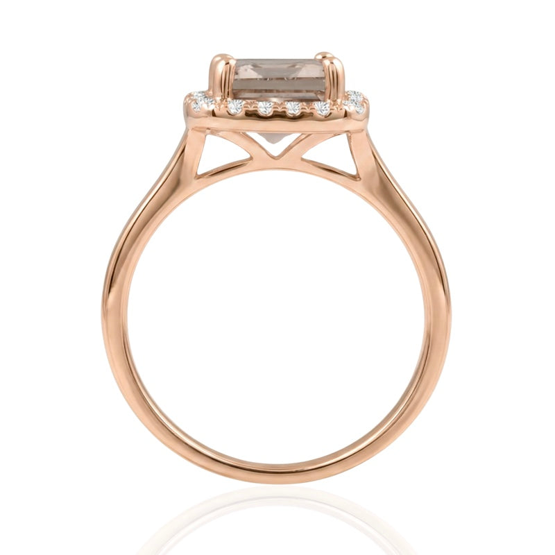 R-43582-MG-R  Diamond & Morganite Cluster Ring