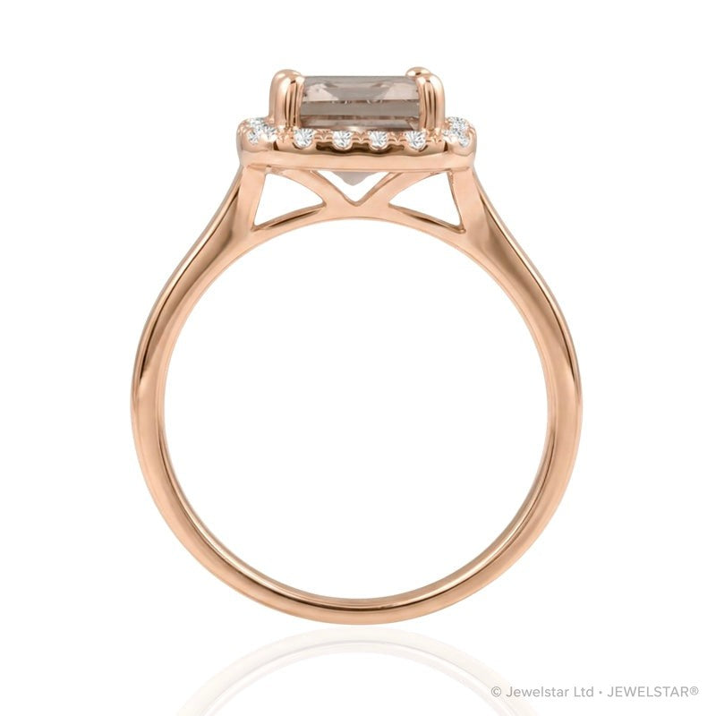R-43582-MG-R  Diamond & Morganite Cluster Ring