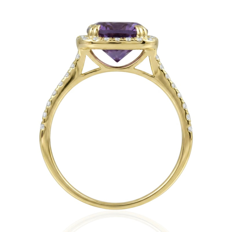 R-43586-AM-Y  Diamond & Amethyst Cluster Ring
