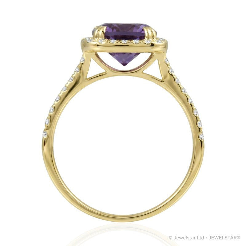 R-43586-AM-Y  Diamond & Amethyst Cluster Ring
