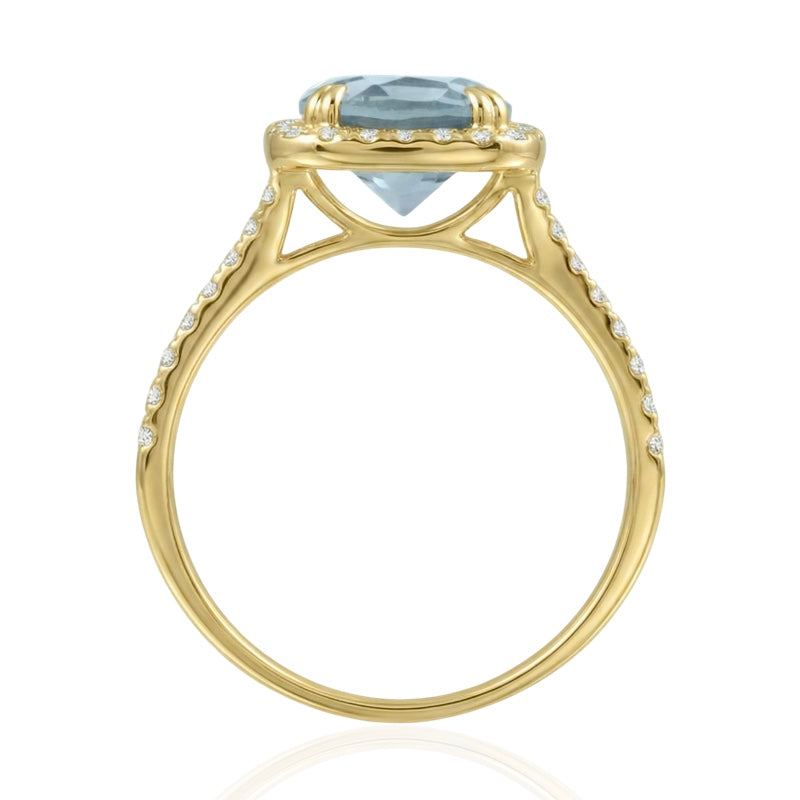 R-43586-BT-Y  Diamond & Blue Topaz Cluster Ring