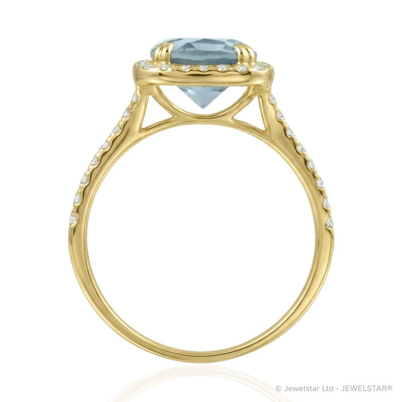 R-43586-BT-Y  Diamond & Blue Topaz Cluster Ring