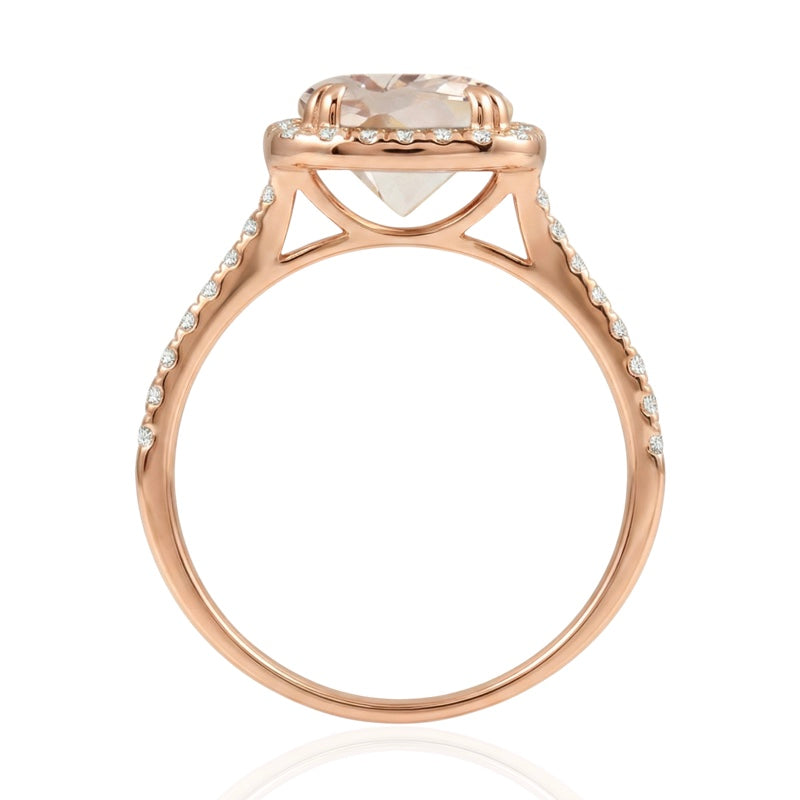 R-43586-MG-R  Diamond & Morganite Cluster Ring