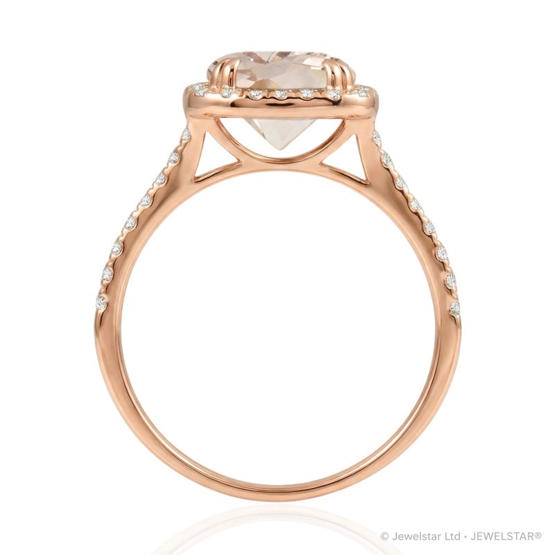 R-43586-MG-R  Diamond & Morganite Cluster Ring