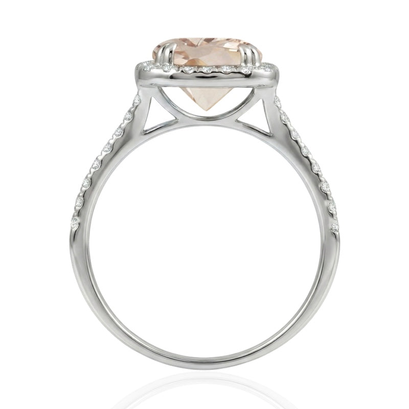 R-43586-MG-W  Diamond & Morganite Cluster Ring