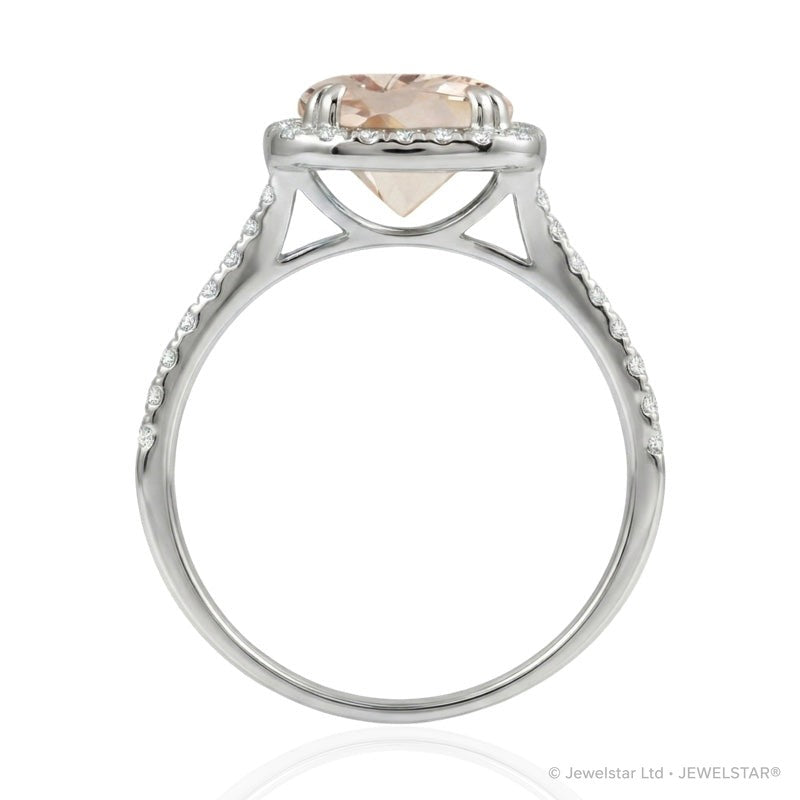 R-43586-MG-W  Diamond & Morganite Cluster Ring