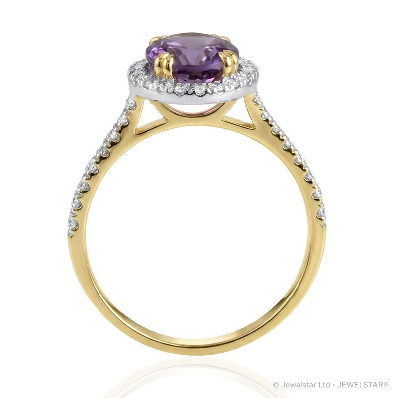 R-43587-AM-Y  Diamond & Amethyst Cluster Ring