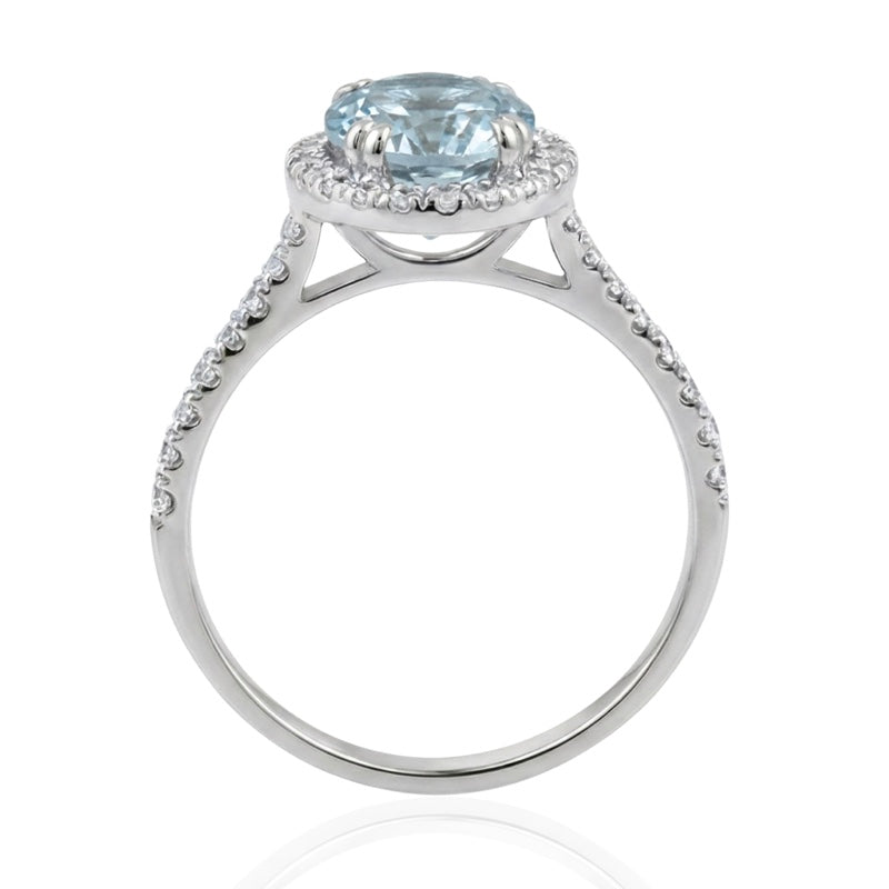 R-43587-BT-W  Diamond & Blue Topaz Cluster Ring