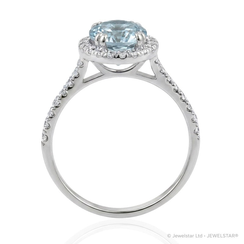 R-43587-BT-W  Diamond & Blue Topaz Cluster Ring