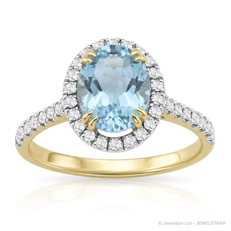 R-43587-BT-Y  Diamond & Blue Topaz Cluster Ring