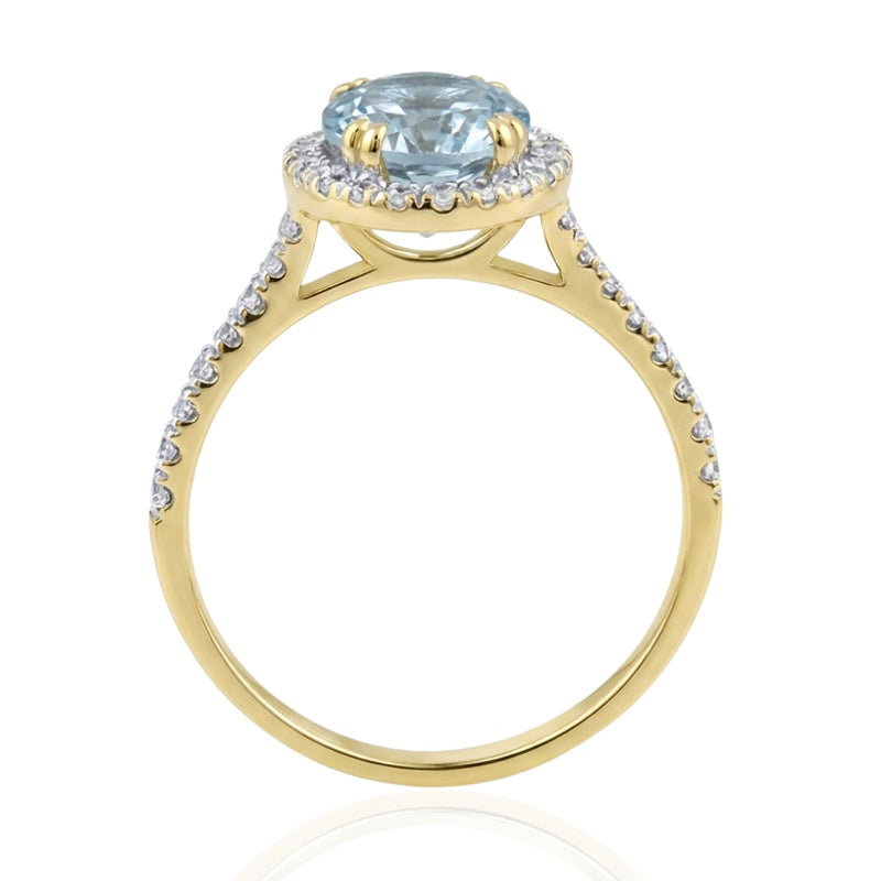 R-43587-BT-Y  Diamond & Blue Topaz Cluster Ring