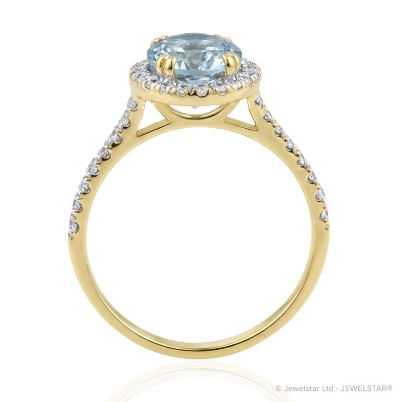 R-43587-BT-Y  Diamond & Blue Topaz Cluster Ring