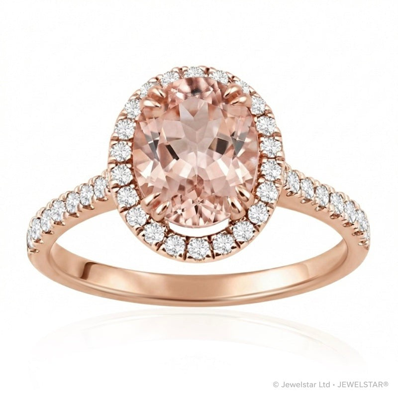 R-43587-MG-R  Diamond & Morganite Cluster Ring