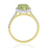 R-43587-PD-Y  Diamond & Peridot Cluster Ring