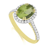 R-43587-PD-Y  Diamond & Peridot Cluster Ring