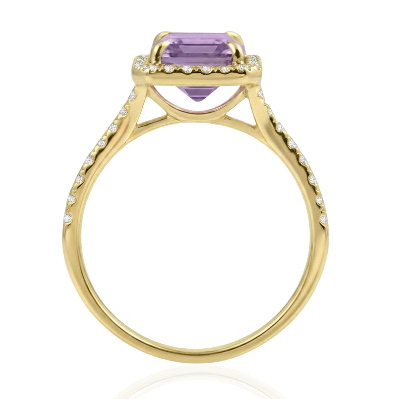 R-43588-AM-Y  Diamond & Amethyst Cluster Ring