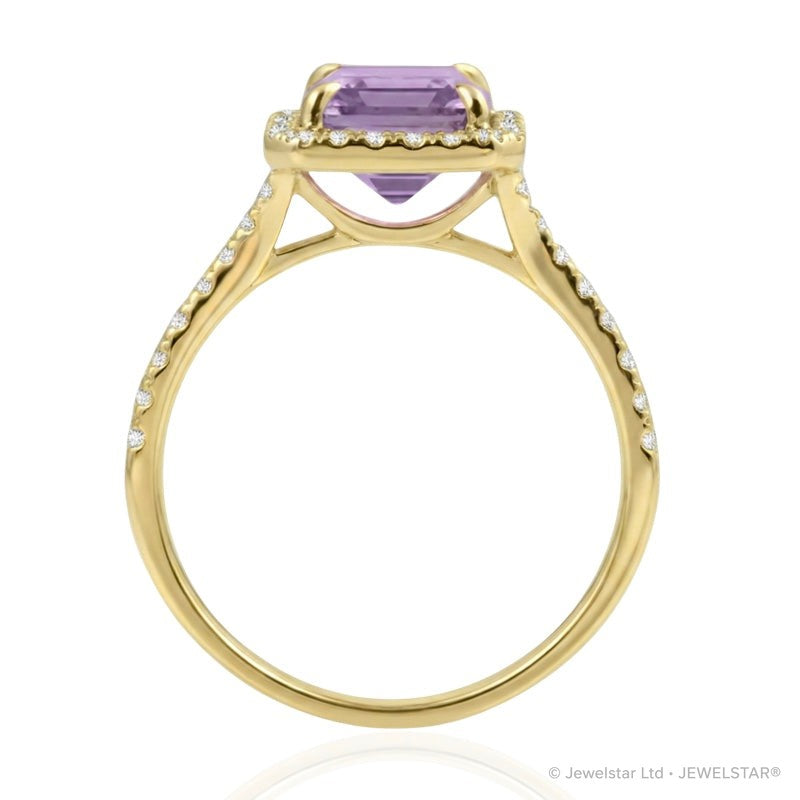 R-43588-AM-Y  Diamond & Amethyst Cluster Ring