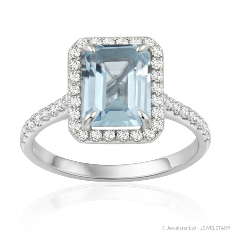 R-43588-BT-W  Diamond & Blue Topaz Cluster Ring