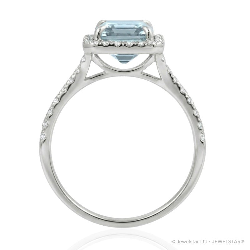 R-43588-BT-W  Diamond & Blue Topaz Cluster Ring
