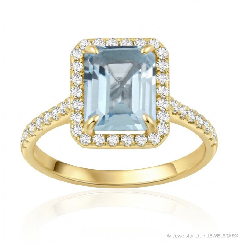 R-43588-BT-Y  Diamond & Blue Topaz Cluster Ring