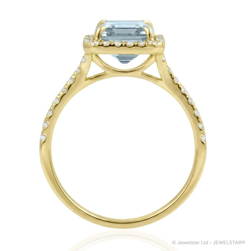R-43588-BT-Y  Diamond & Blue Topaz Cluster Ring