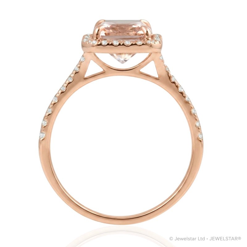 R-43588-MG-R  Diamond & Morganite Cluster Ring