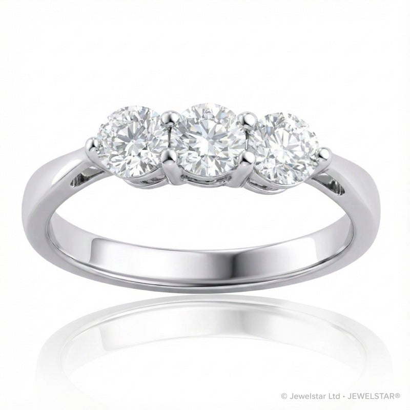 R-44131-AD-W  Diamond Three Stone Ring 1.00ct