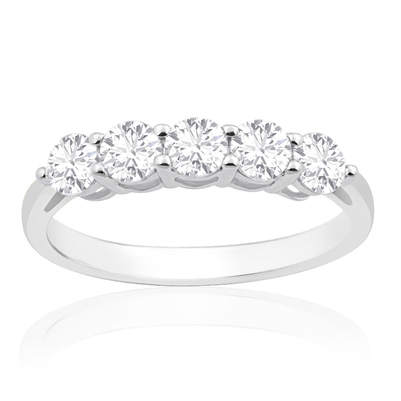 R-44151-AD-W   1.00ct Diamond Five Stone Ring