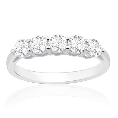 R-44151-AD-W   1.00ct Diamond Five Stone Ring