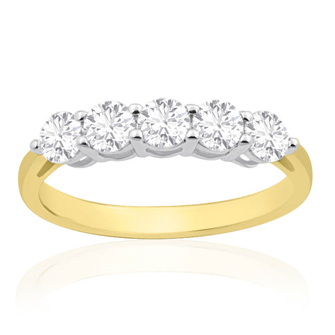 R-44151-AD-Y   1.00ct Diamond Five Stone Ring