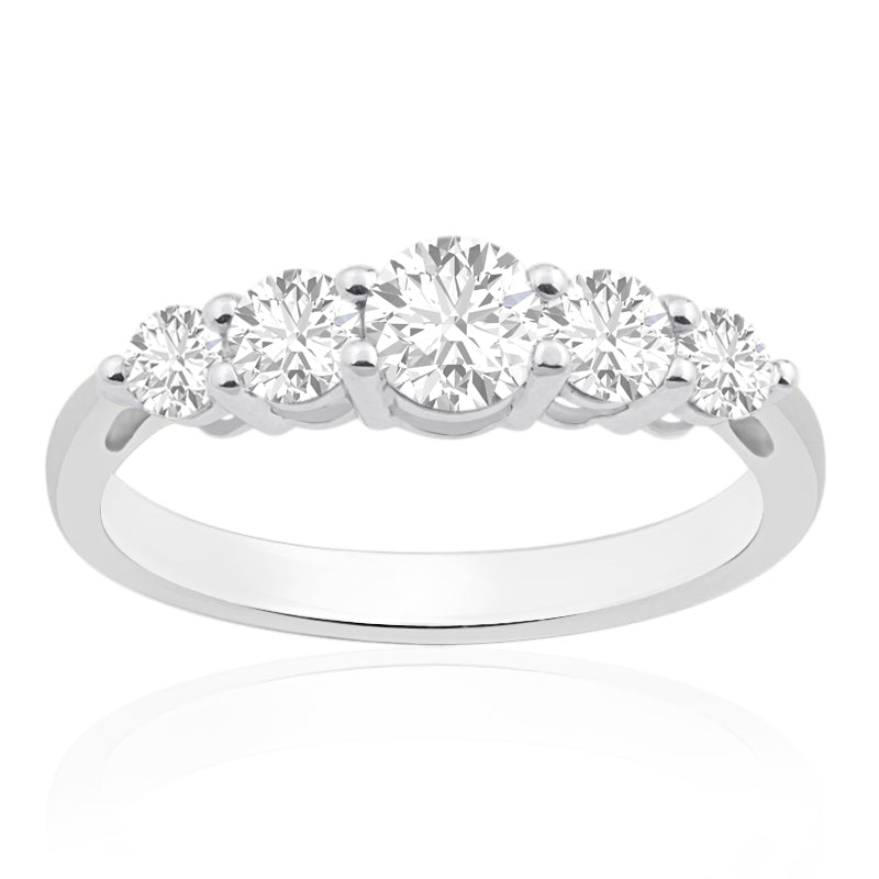 R-44251-AD-W   1.00ct Diamond Five Stone Ring
